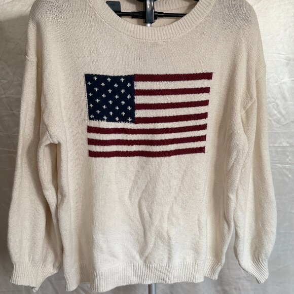 Women’s American Flag Knit Sweater | Size L - Picture 1 of 3